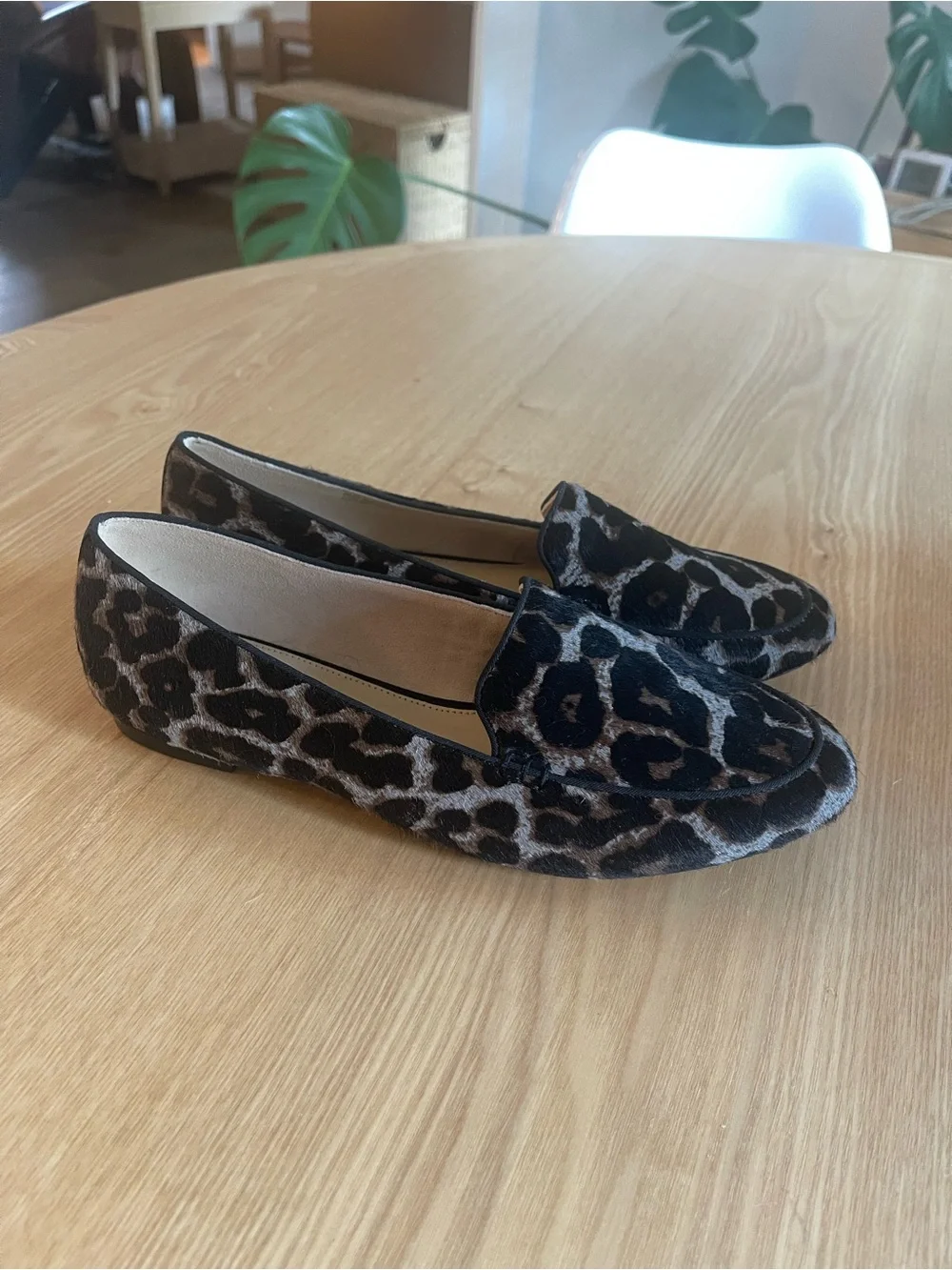 Talbots RYAN LOAFERS - GREY LEOPARD CALF HAIR 8.5M NEW